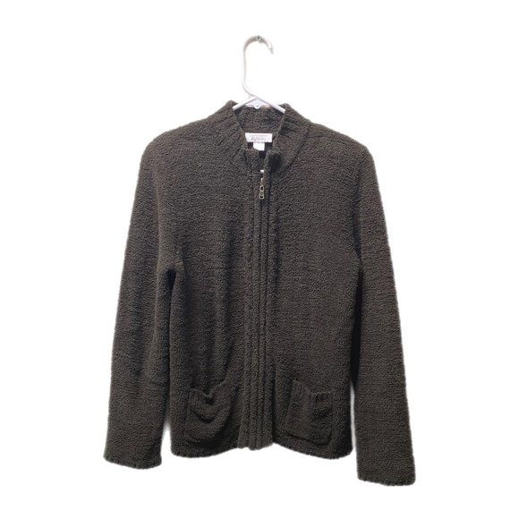 Christopher & Banks Dark Olive Green Sweater, Medium, Pre-owned, Like New - Picture 3 of 7